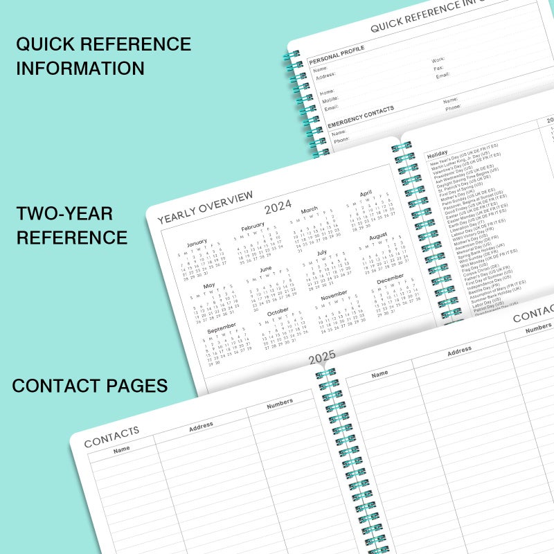 BooQool 2024-2025 Planner - Jul. 2024 - Jun. 2025, 8"" x 10"", Planner 2024-2025, Weekly & Monthly Planner 2024-2025, Flexible Cover, to-Do List, Twin-Wire Binding - Image 5